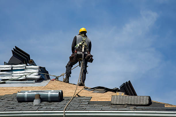 Professional Gutter Installation technician working in Athens, MI